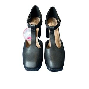 POP Worthy Black Mary Jane Chunky Platform Heeled Retro Shoe Womens Size 11 NEW